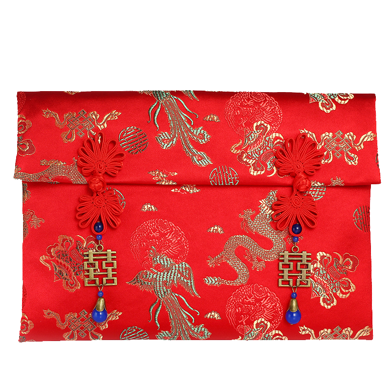 大红包结婚万元布艺绸缎改口费装3-15万元父母见面彩礼新婚利是封