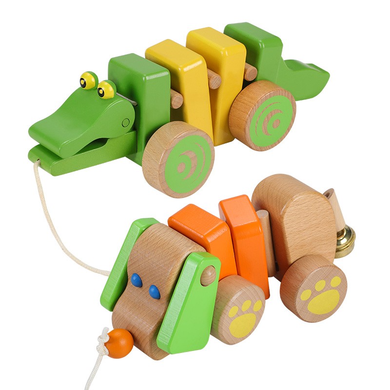 宝宝拖拉学步车幼儿园1-3岁小孩子早教益智男孩拉绳小狗