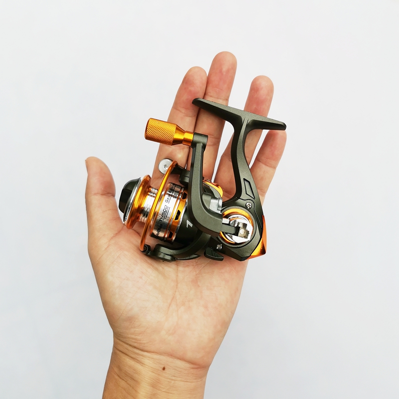 全金属路亚微物迷你矶钓小纺车轮无间隙斜口浅线杯渔轮钢笔竿专用
