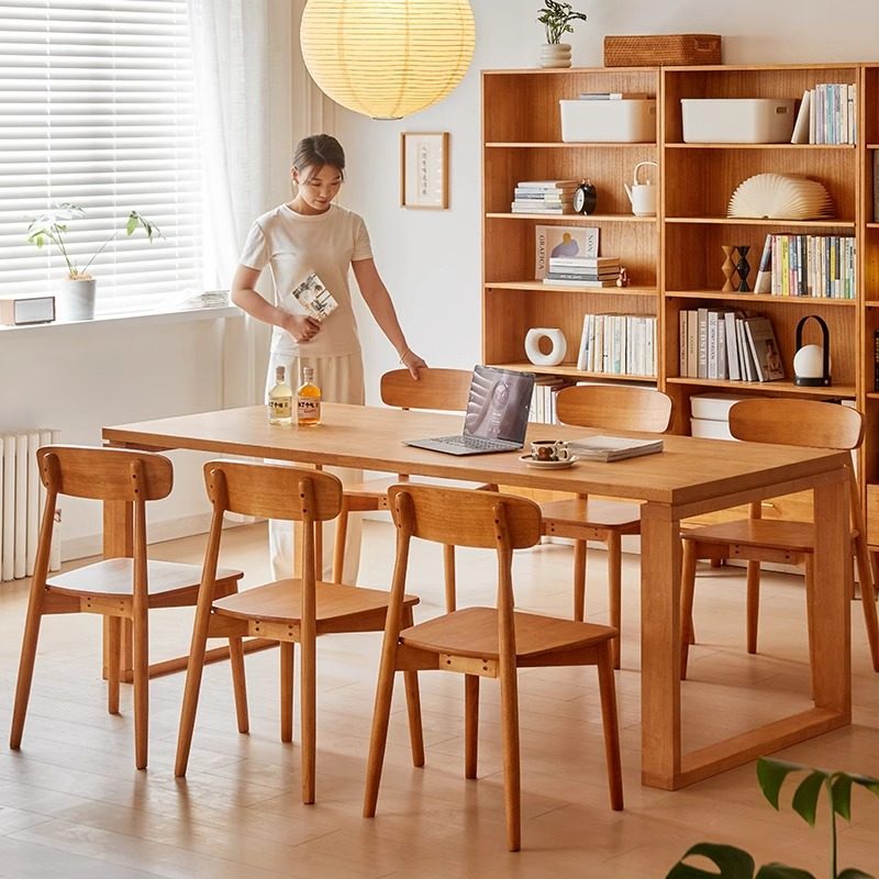 橙言橙语全实木大书桌工作台家用客厅长书桌学习桌子客厅化大板桌