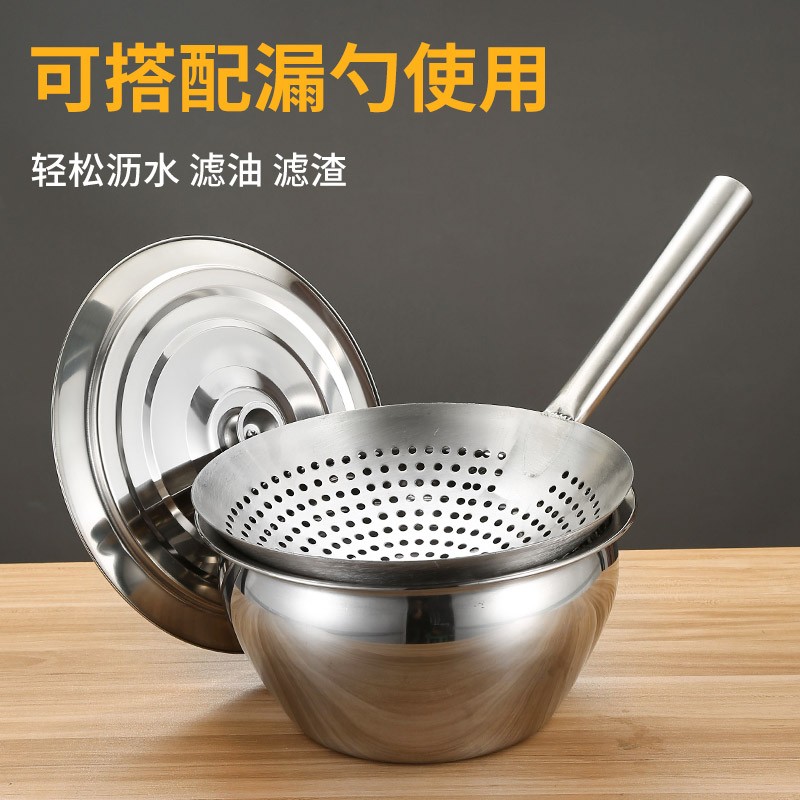 加厚不锈钢油盆带盖商用装油缸鼓形涨形油鼓油桶调料猪油盆接油盆
