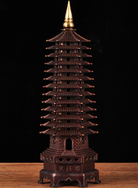 铜文昌塔摆件13十三层文昌宝塔家居客厅酒柜书房学生桌面装饰品