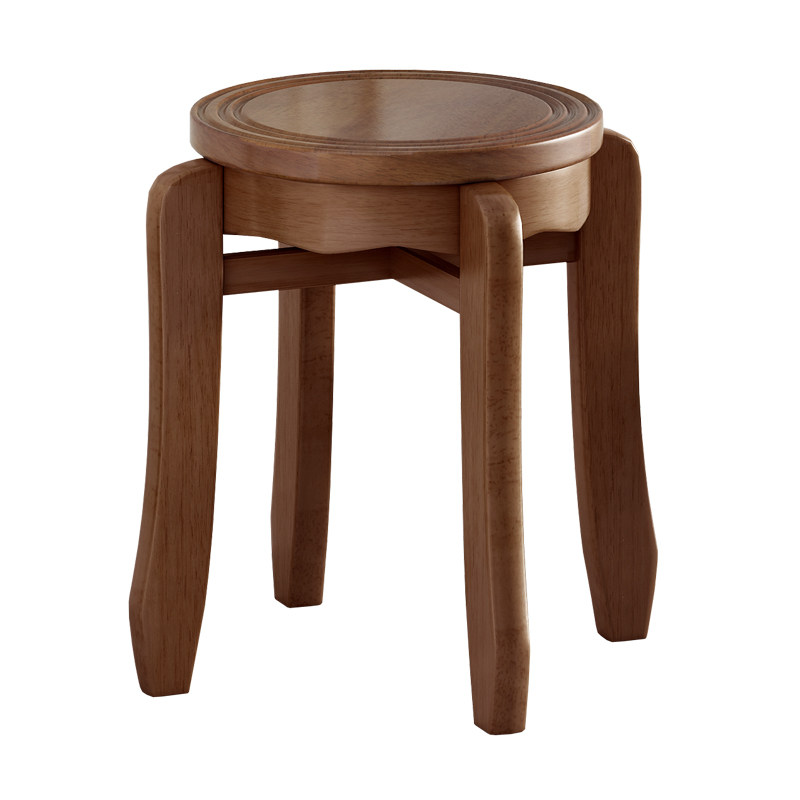 木凳子实木圆凳家用餐桌凳大方凳艺术仿古凳叠放储存餐厅餐馆凳子