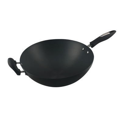 富硒康好嫂子轻便炒锅不生锈无涂层圆尖底家用爆炒菜锅燃气灶适用