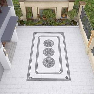 12厚中式 庭院无限拼花砖3.6x5.4米院子地砖户外花园露台防滑pc砖