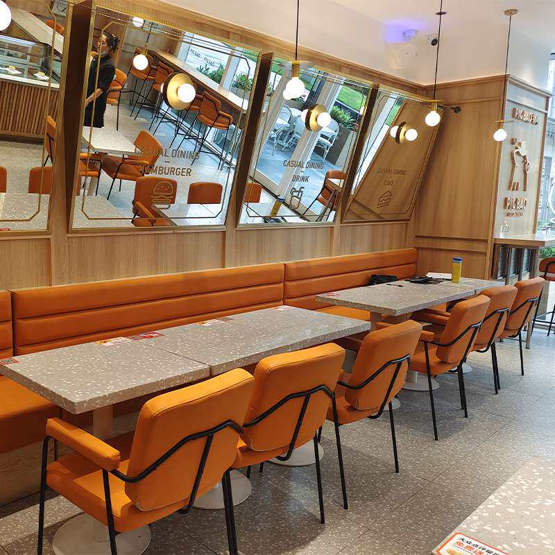 实惠厂家 餐厅大排档咖啡馆奶茶店西餐厅卡座沙发桌椅来图可做