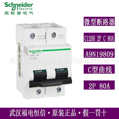 C120H梅兰日兰微型断路器C120H 2P C80A空气开关原装现货A9N19809