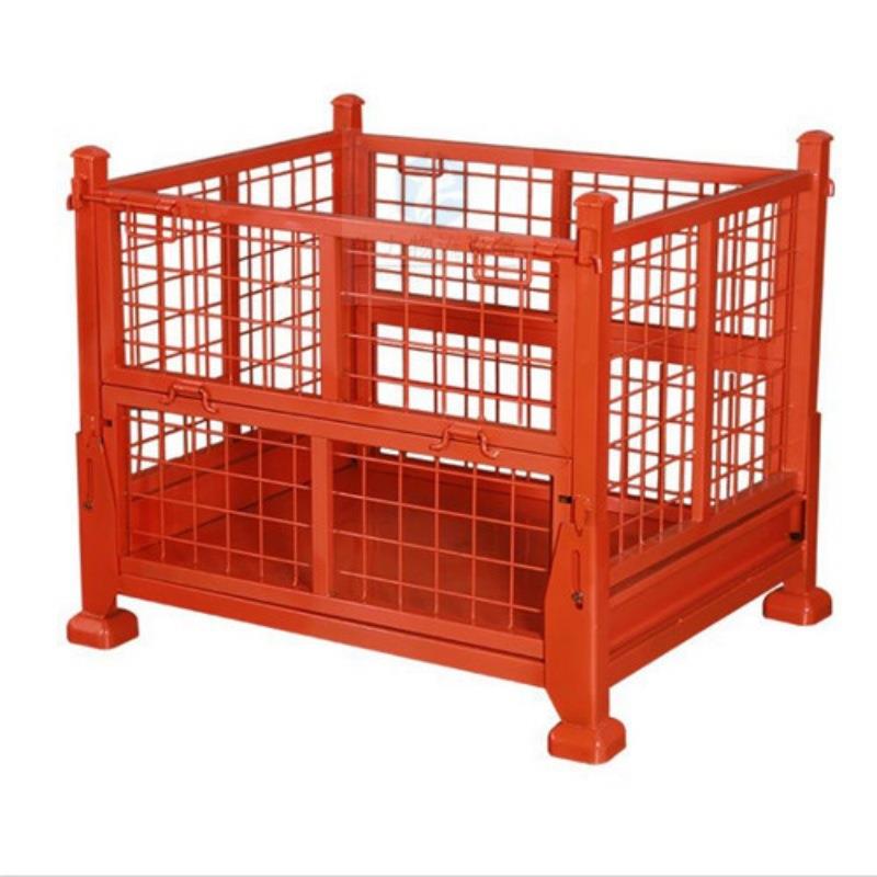 仓储笼 仓库用可堆垛可折叠带轮铁框周转储物笼 国煤