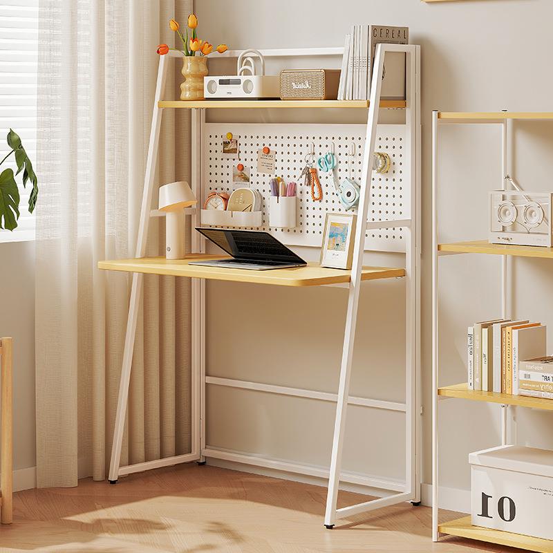 折叠书桌小户型家用电脑桌卧室床边桌子简易出租屋学生学习洞洞板