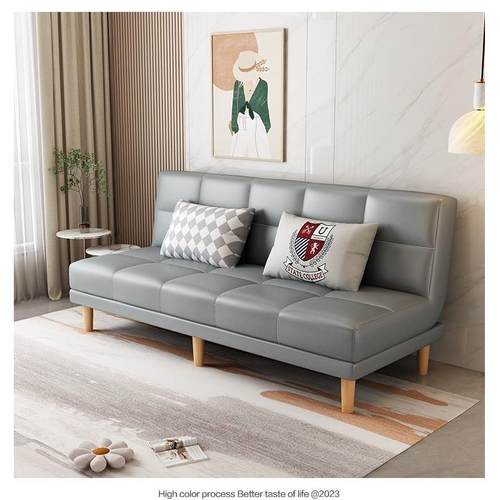 猫爪皮沙发客厅小户型出租房服装店双人可折叠多功能两用布艺沙发