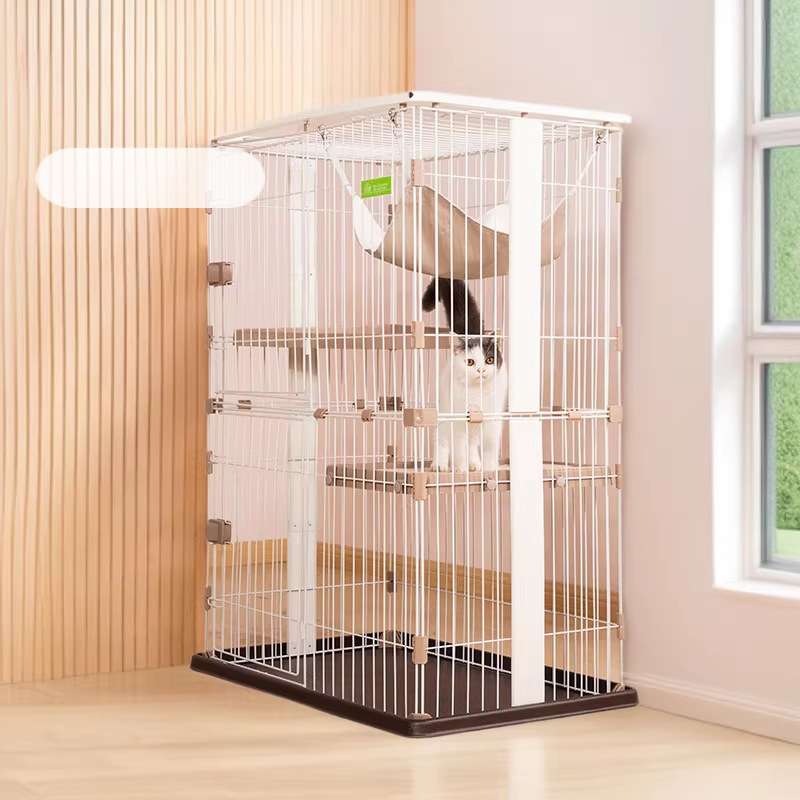 创逸实木三层猫笼子二层猫别墅小号室内猫舍木制家用猫笼厂家直供