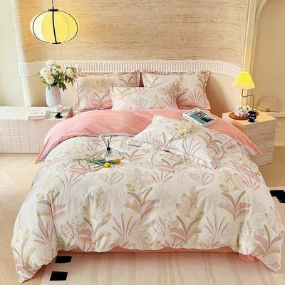 秋冬床上四件套纯棉加厚磨毛床单被套全棉床上用品床笠款四件套