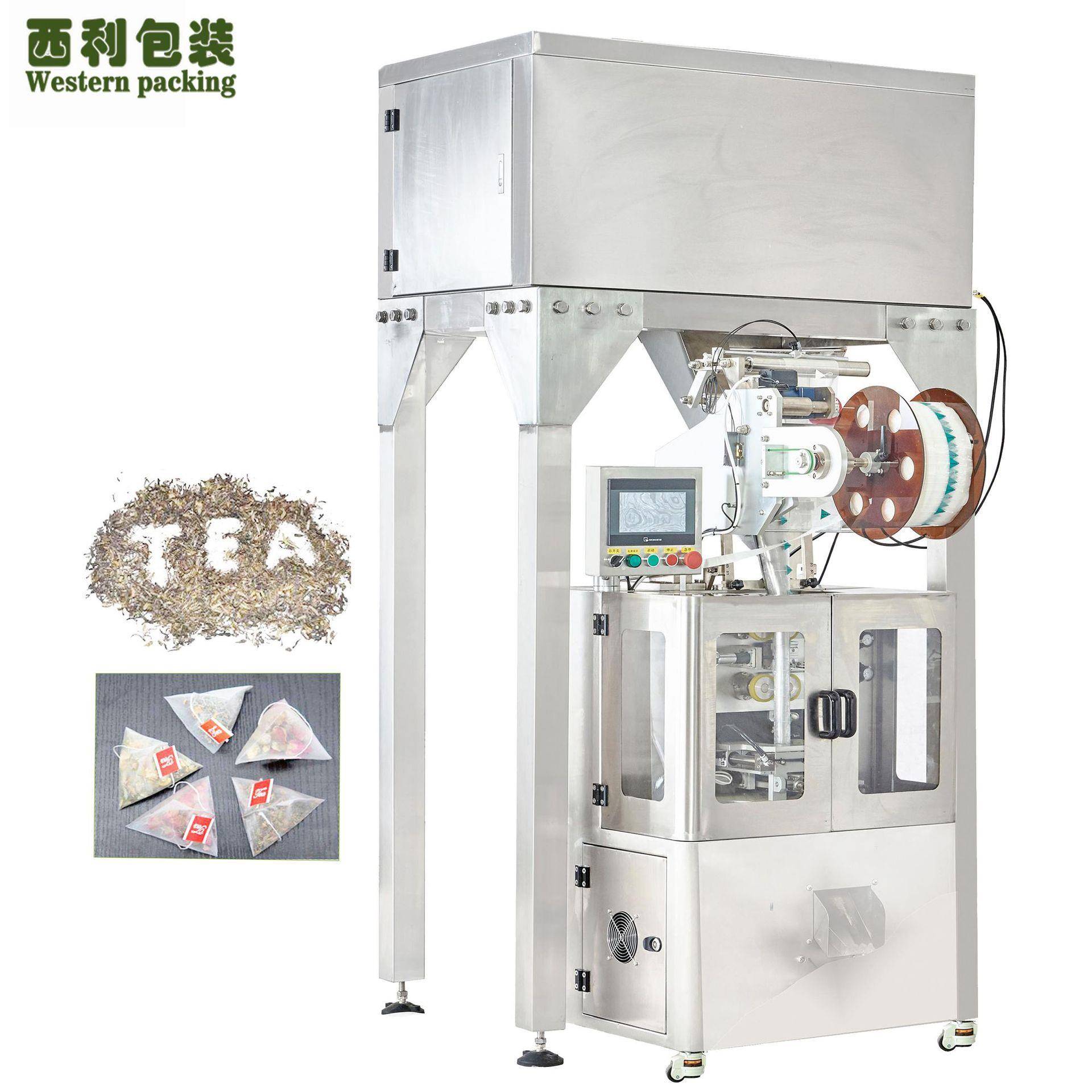 袋泡茶茶叶包装机超声波三角包用茶包装机八茶内外袋一体机