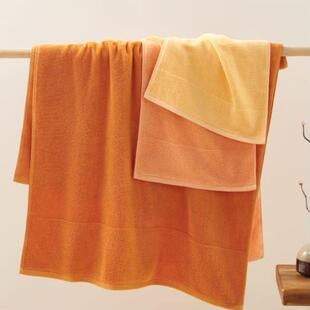 洁玉纯棉可视脏感标男女家用柔方巾运动巾浴巾3件套多巴胺色系