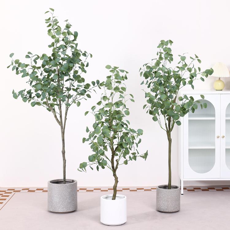 金钱树仿真植物盆栽假树发财树门店客厅装饰假花塑料花尤加利树叶