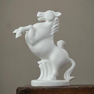 陶瓷马到成功摆件白瓷骏马志在千里工艺品家居客厅办公室装饰品