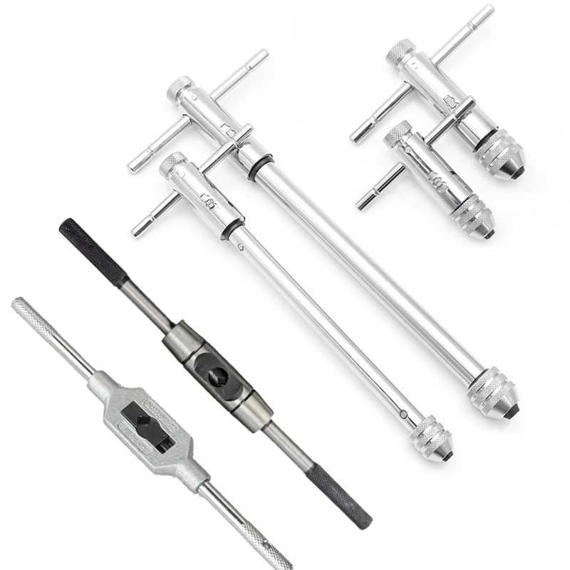 正反可调式加长棘轮丝锥绞手夹头欧钢扳手攻牙绞手架多尺寸装