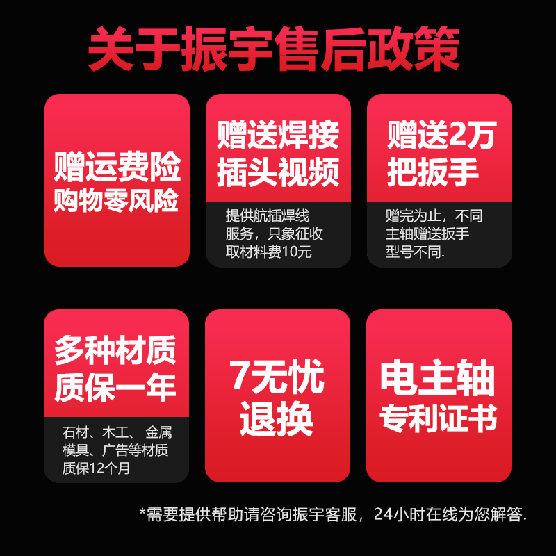 振宇雕刻机主轴电机3.2KW模具电主轴2/极大力矩四陶瓷轴承配件