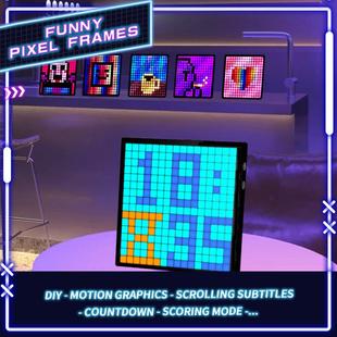 新品桌面像素屏IDM艺术赛博朋克风动画屏趣味时间管理器动态闹钟