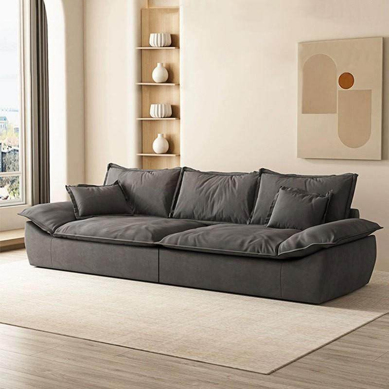 意式极简科技布艺沙发小户型客厅现代简约轻奢三人位直排帆船沙发