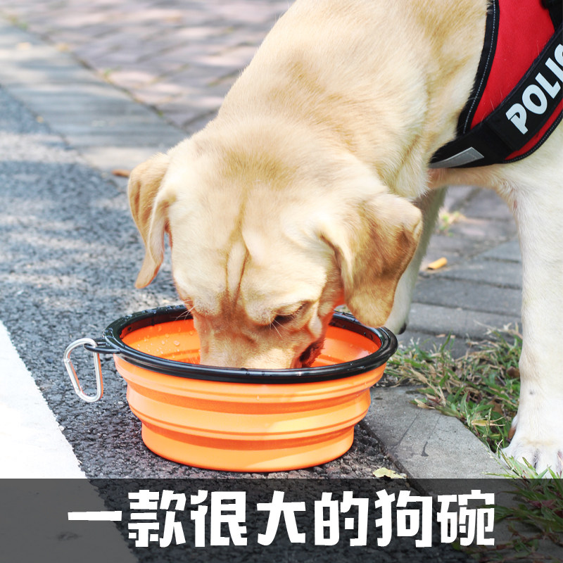 狗狗用品宠物折叠碗户外出喝水碗便携狗碗金毛边牧大型犬狗碗狗盘