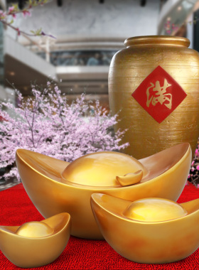 仿真金元宝摆件大型玻璃钢雕塑商铺楼盘招财商场节日装饰酒店新年