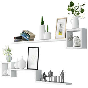 客厅餐厅卧室背景墙壁书架多层收纳简约置物架装饰分层免打孔墙上