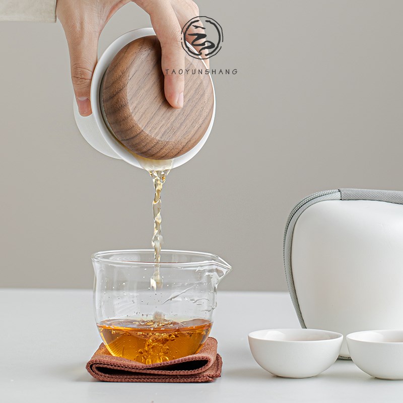 陶云尚 快客旅行茶具套装简约个人专用户外泡茶便携式一壶三杯
