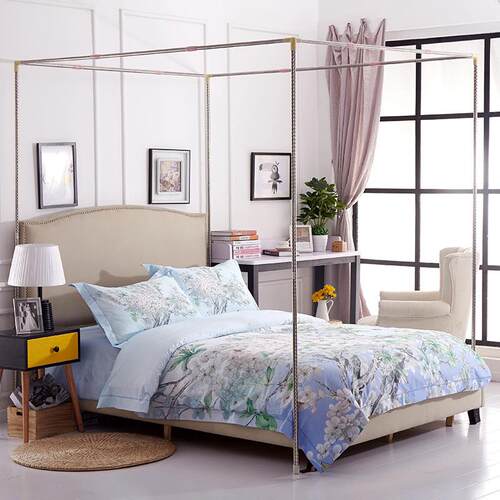 蚊帐家用1.8m床加密落地单宫廷开门支架1.5m带双人米蚊帐老式1.2