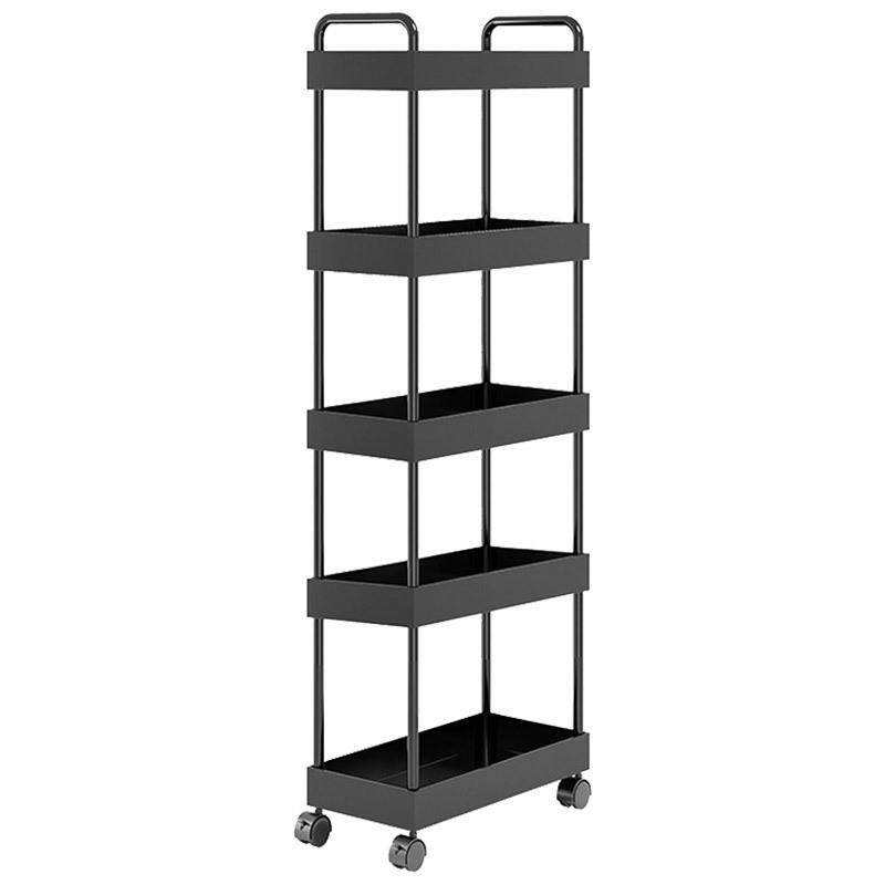 碳钢金属窄缝厨房夹缝卧室小推车储物柜置物架侧落地缝隙移动冰箱