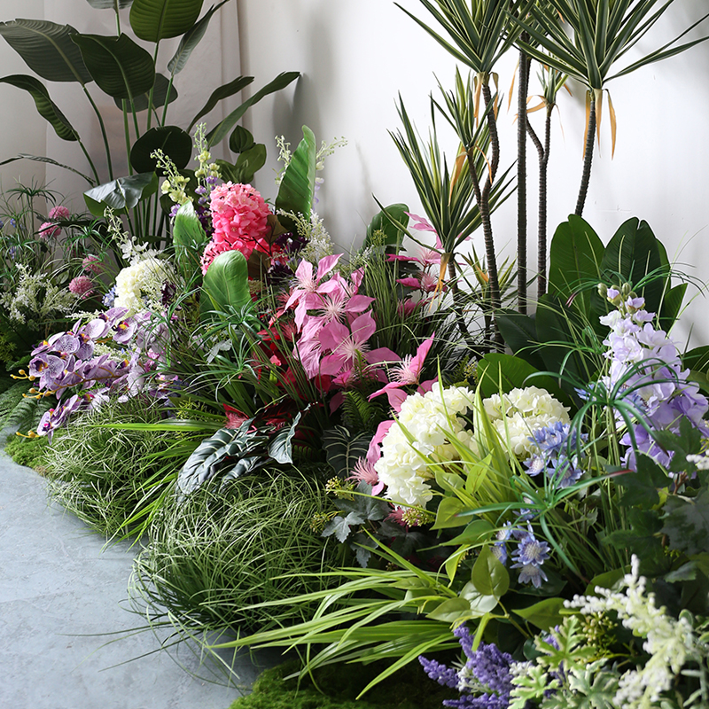 室内花园造景仿真绿植花艺摆件大型假植物软装拍照区打卡花草盆栽