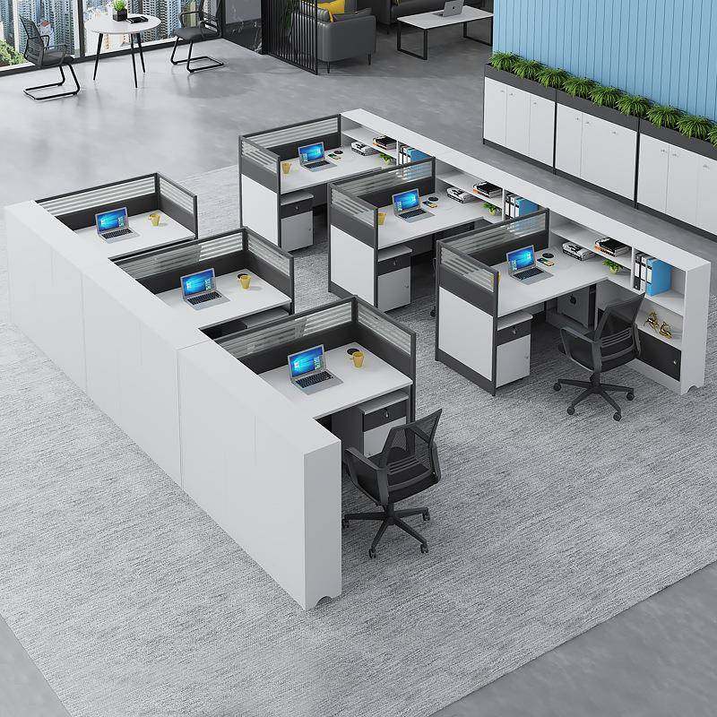 职员屏风办公桌简约现代双人工位办公桌子办公室财务办公桌椅组合