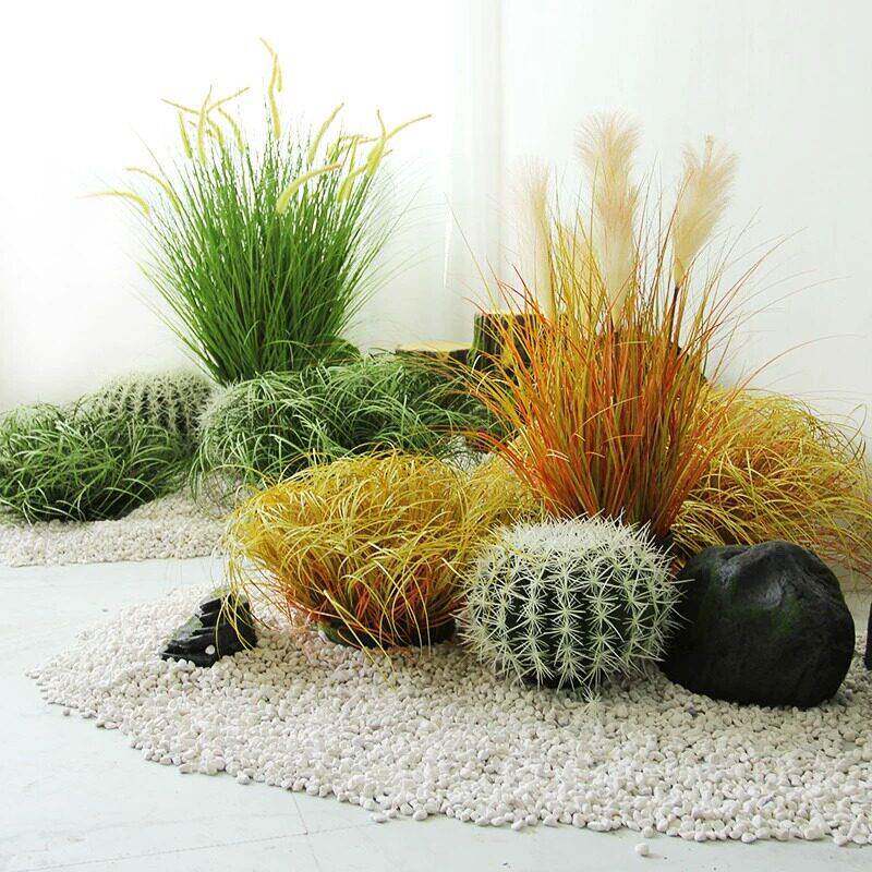 仿真绿植草垛草丛室内植物景观造景搭配落地盆栽小草弯草蒲草堆