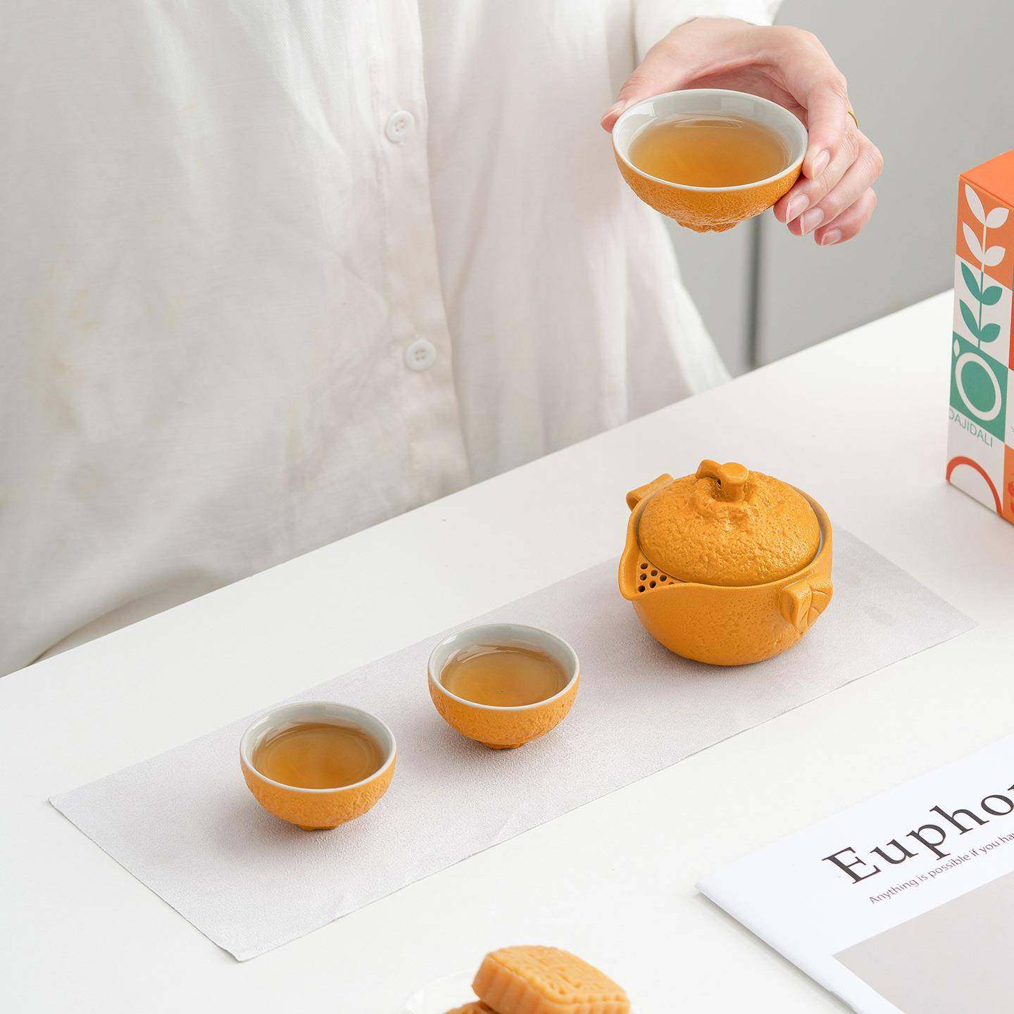 大吉大利旅行茶具套装一壶三杯户外露营便携随身泡茶壶喝茶快客杯,电子元器件市场,其它元器件,淘宝优惠券,粉丝福利购,淘宝优惠卷