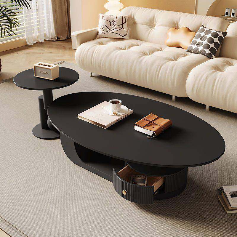 奶油风岩板椭圆形茶几客厅铁艺茶几小户型新款网红茶桌边几套装,3C数码配件,其它配件,淘宝优惠券,粉丝福利购,淘宝优惠卷