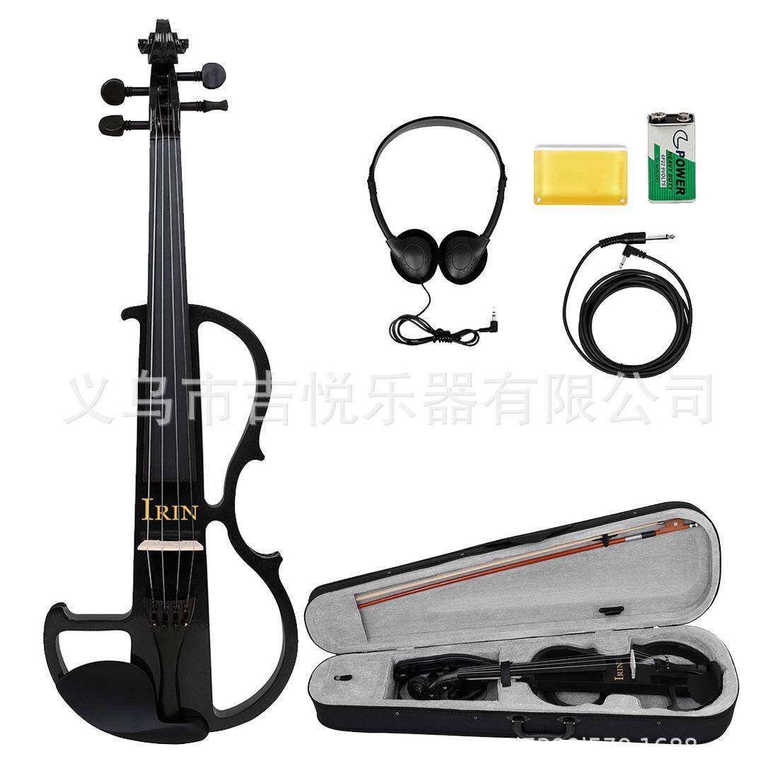 黑色电子小提琴AE-01电声小提琴乐器4/4成人初学专业演奏级Violin