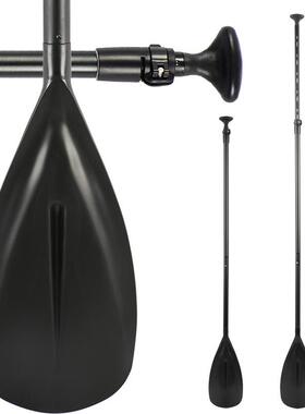 博荣黑色拼接可调节3段式铝合金冲浪板划桨sup桨单边单叶桨船桨
