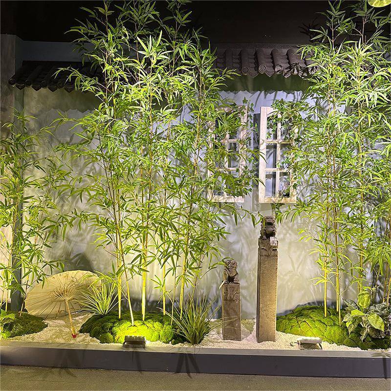仿真竹子造景室内景观新中式绿植盆景庭院酒店隔断假植物装饰摆件