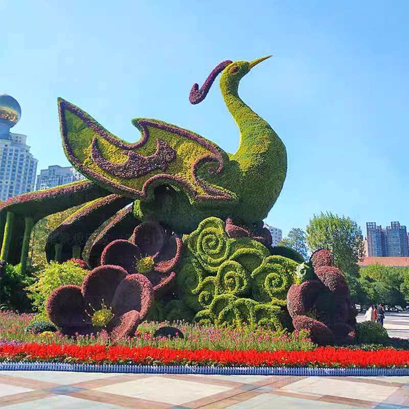 大型仿真绿雕工艺品造型花海五色草植物景观雕塑公园立体花坛装饰