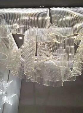 酒店大堂售楼部沙盘灯具个性艺术别墅样板房亚克力花型吸顶灯制作