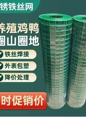 6厘米孔铁丝网绿色浸塑电焊网阳台防护网格鸡鸭鸽兔防逃养殖网