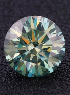 梧州热销珠宝莫桑石绿色0.5克-3克拉裸石圆形戒面可镶嵌配石