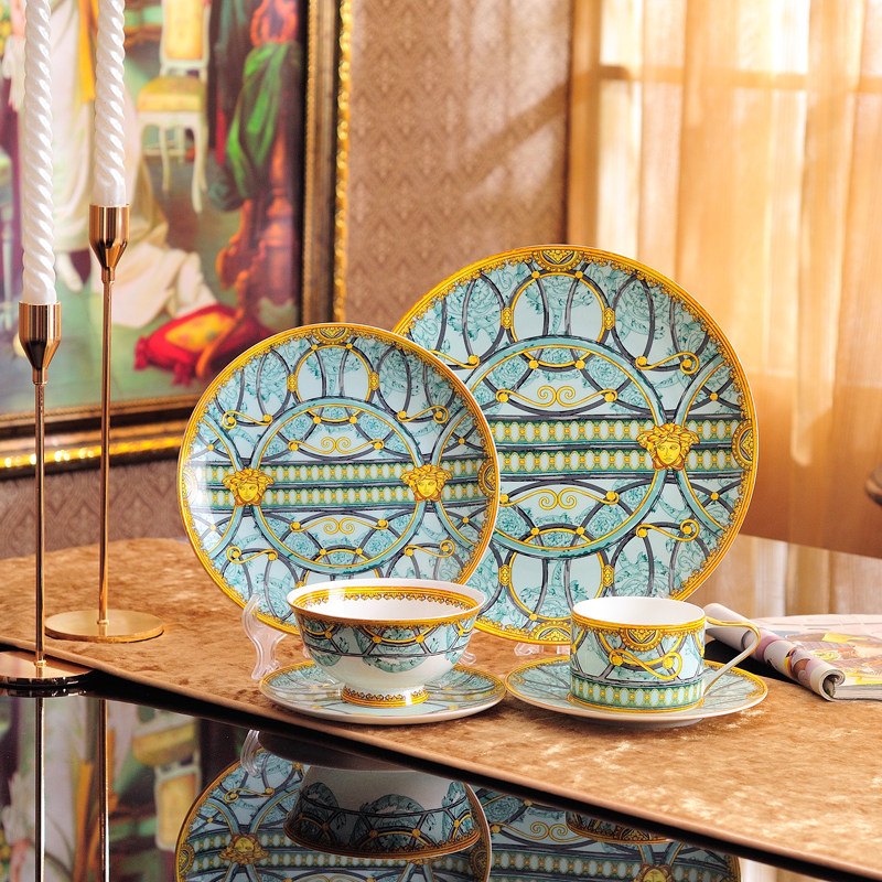 欧式西餐盘牛排盘平盘骨瓷月光盘点心配套烟灰缸会所酒店礼品