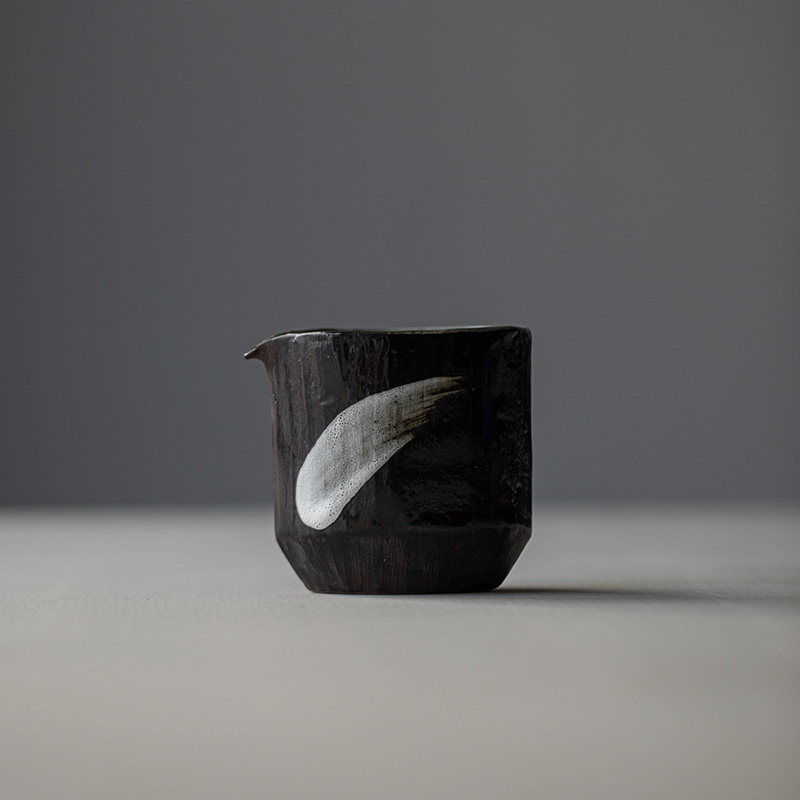 草木祠粉引公道杯日式侘寂风陶瓷公杯茶海分茶器中式禅意功夫茶具