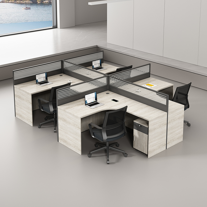 办公室职员办公桌椅组合屏风工位桌四人位员工电脑卡座财务桌家俱