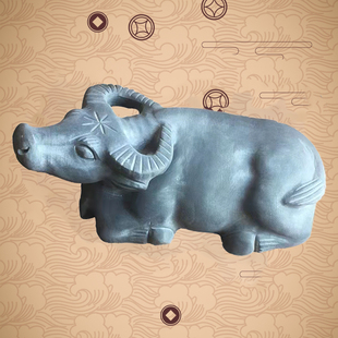 石牛摆件石雕牛卧牛石牛一对生肖牛黄牛水牛奋斗牛青石雕刻石头牛