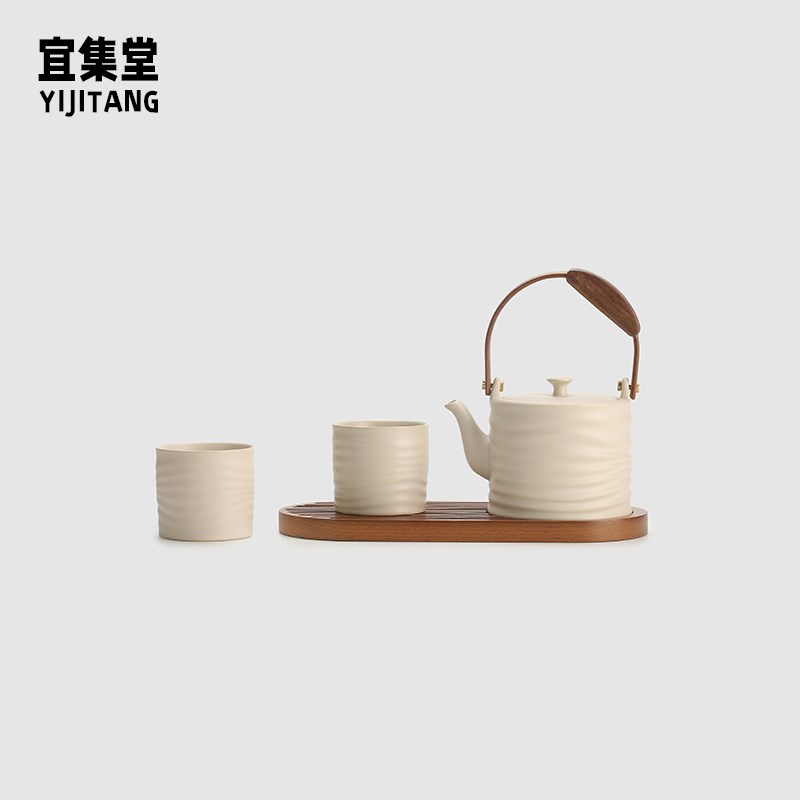 宜集堂川江中古风茶壶陶瓷冷水壶杯子套装凉水壶高颜值冷泡家用