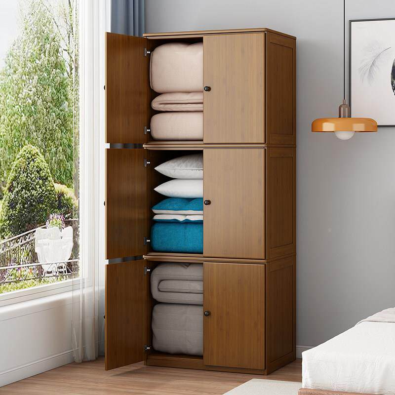 新中式实木平开240423门年衣柜家可放棉被的四层丽水竹木华衣柜用