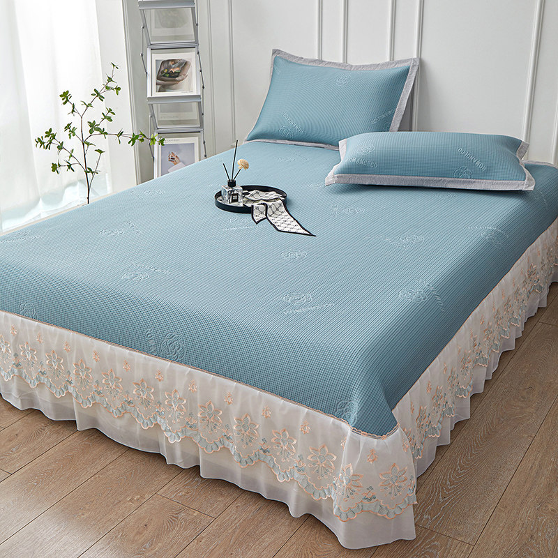 A类高分子聚乙烯凉席床盖款高端冰丝席子三件套可水洗凉豆豆床裙,床上用品,冰丝席,淘宝优惠券,粉丝福利购,淘宝优惠卷