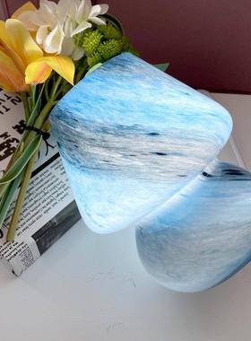 热卖中古风格童手工玻璃蘑菇台灯星儿房创意球床头IRJ小夜灯